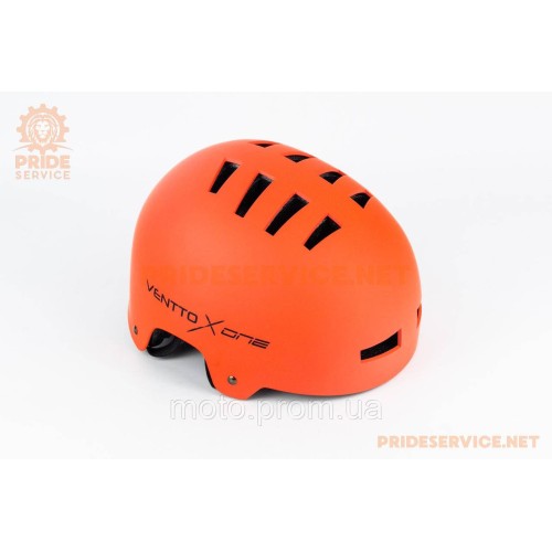 Шолом велосипедний підлітковий BMX M (52-57см), 14 вер. отворів, оранжевий VENTTO XONE
