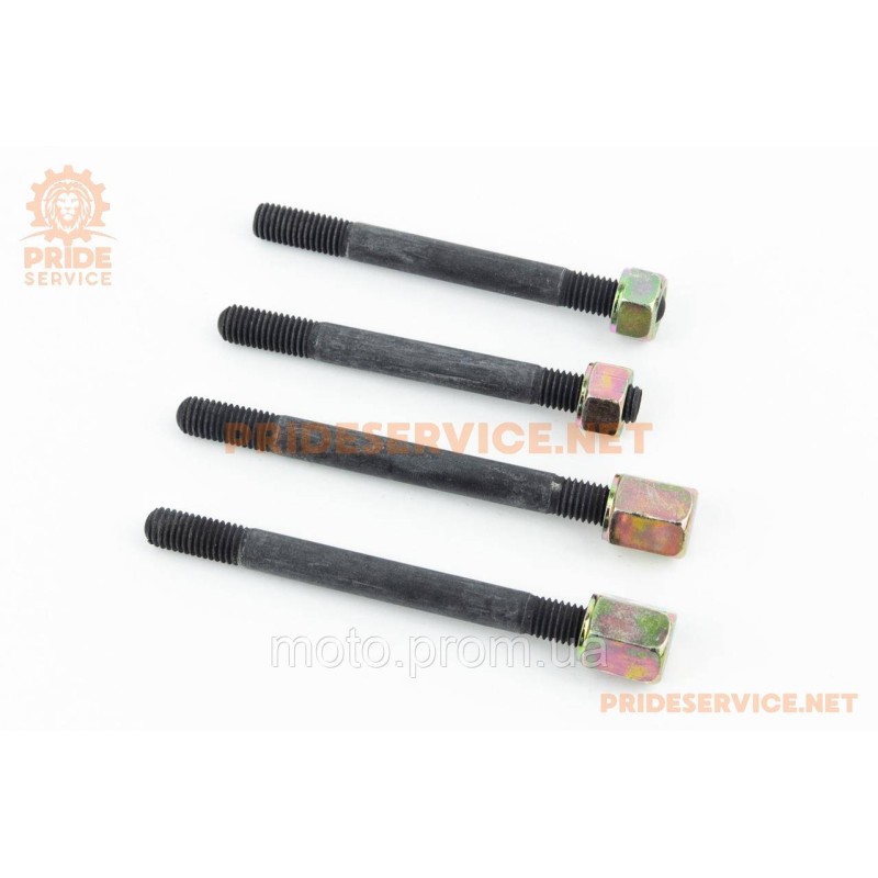 Шпильки головки цилиндра М10x105mm-2шт, М10x118mm-2шт 186F + гайки 4шт, к-кт