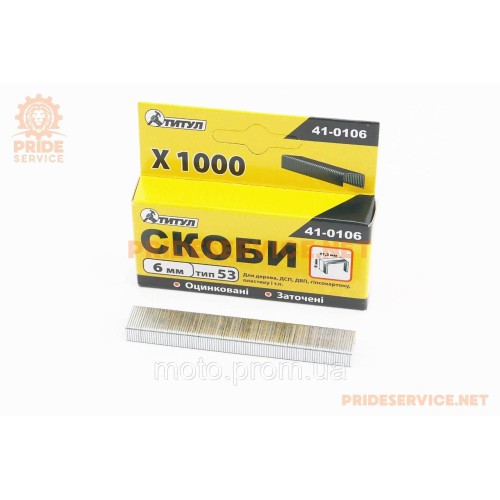 Скобы 6мм, R53, к-кт 1000шт (41-0106)