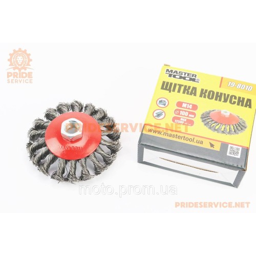 Щітка конусна М14 D-100мм з плетеного дроту (19-8010)