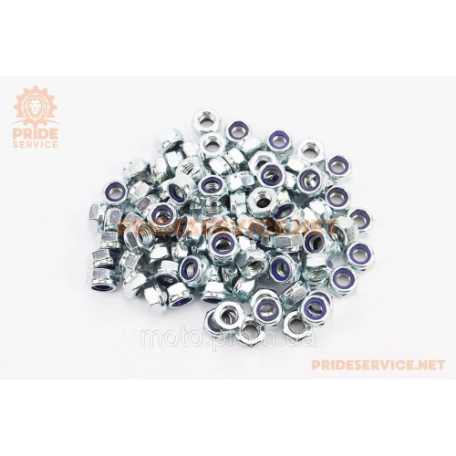 Гайка М10x1,5 самостоп 6 цб DIN985, к-кт 100шт