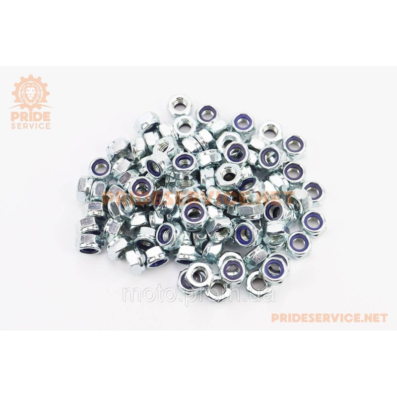 Гайка М10x1,5 самостоп 6 цб DIN985, к-кт 100шт