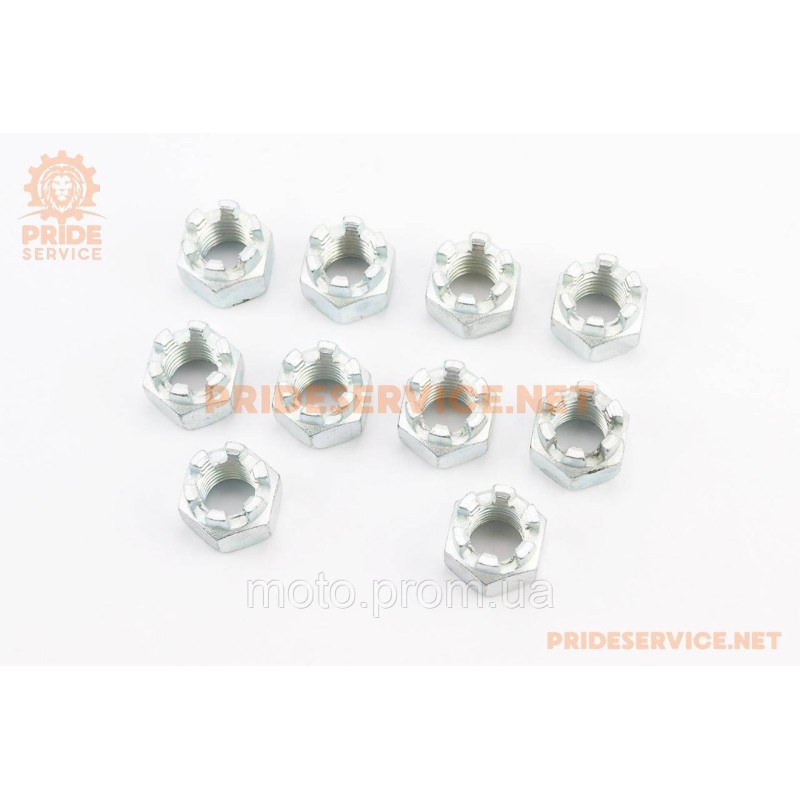 Гайка М16x2 корончаста 8 цб DIN935, к-кт 10шт