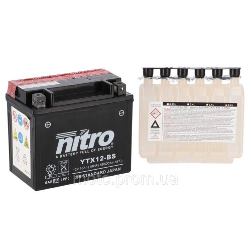 Акумулятор NITRO AGM Open Battery [10 Ah] CCA 180 (A)