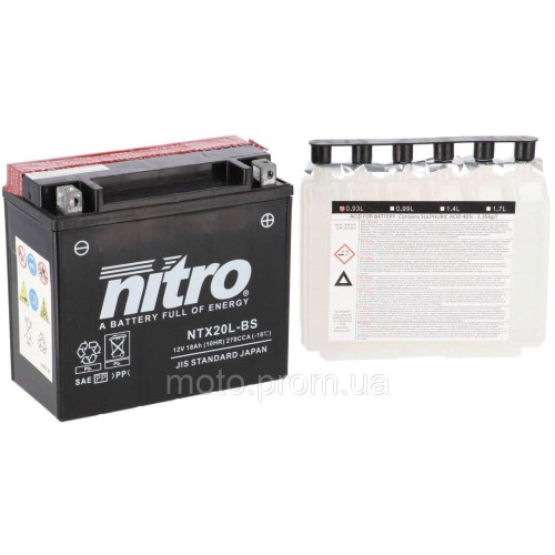 Акумулятор NITRO AGM Open Battery [18 Ah] CCA 270 (A)