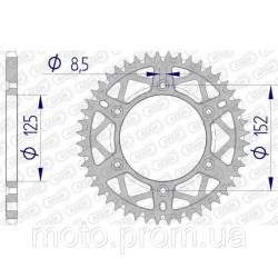 Зірка AFAM AL-Grooved Sprocket 520 - Beta [Gun Metal] 49z