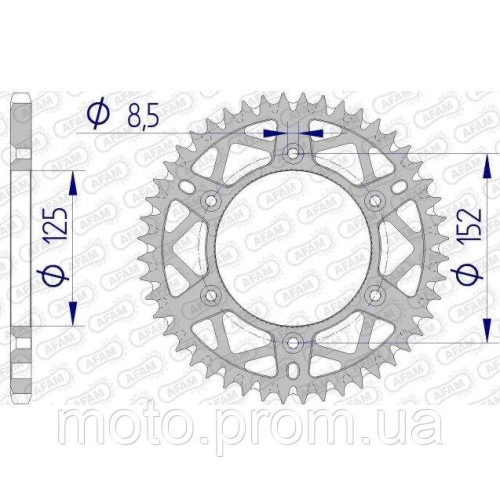 Зірка AFAM AL-Grooved Sprocket 520 - Beta [Gun Metal] 49z