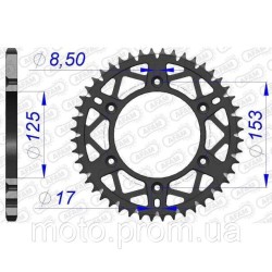 Зірка AFAM AL-Grooved Sprocket 520 - Honda [Gun Metal] 50z
