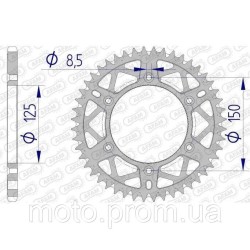 Зірка AFAM AL-Grooved Sprocket 520 - KTM [Gun Metal] 48z