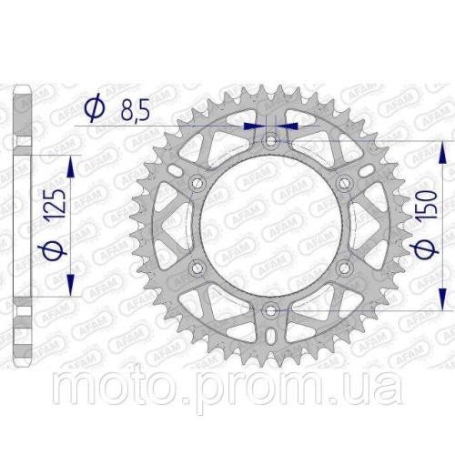 Зірка AFAM AL-Grooved Sprocket 520 - KTM [Gun Metal] 52z
