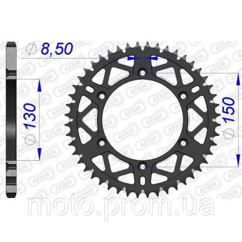 Зірка AFAM AL-Grooved Sprocket 520 - Yamaha [Gun Metal] 53z