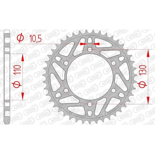 Зірка AFAM Steel Sprocket 520 [Black] 43z