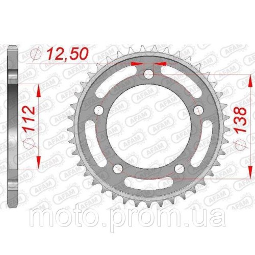 Зірка AFAM Steel Sprocket 520 [Black] 41z