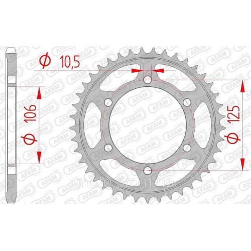 Зірка AFAM Steel Sprocket 520 [Silver] 41z