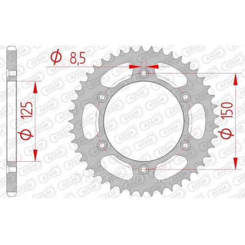 Зірка AFAM Steel Sprocket 520 [Silver] 41z