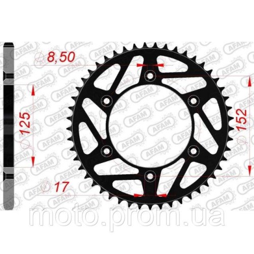 Зірка AFAM Steel-K Sprocket 520 - Beta [Black] 50z