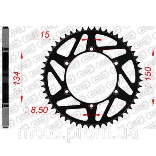 Зірка AFAM Steel-K Sprocket 520 - Kawasaki [Black] 51z