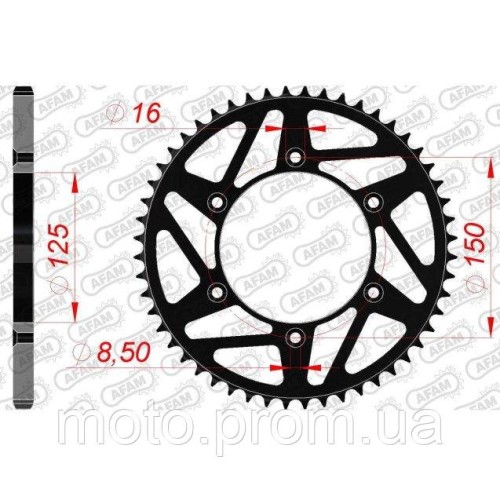 Зірка AFAM Steel-K Sprocket 520 - KTM [Black] 50z