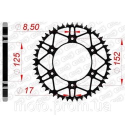 Зірка AFAM Steel-SLK Sprocket 520 - Beta [Black] 48z