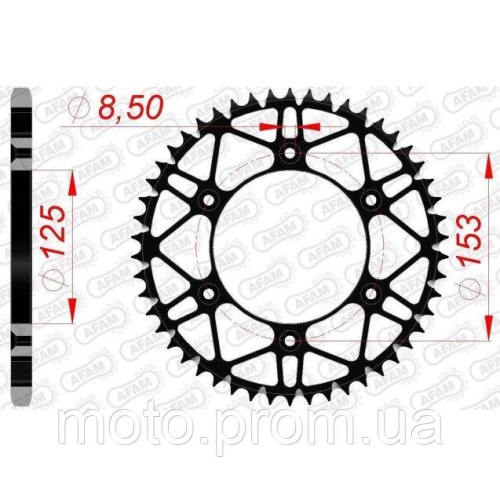 Зірка AFAM Steel-SLK Sprocket 520 - Honda [Black] 48z