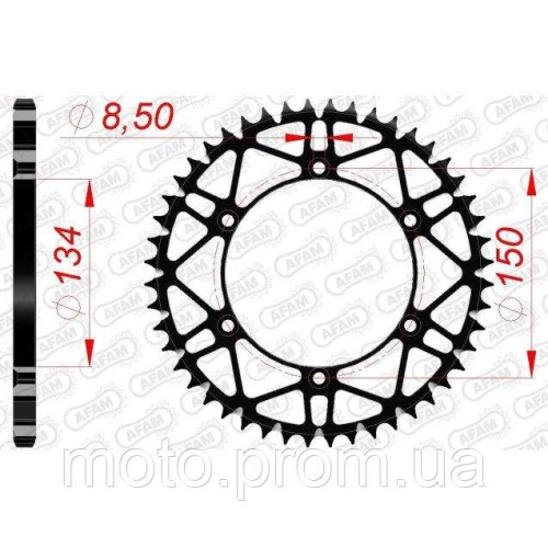 Зірка AFAM Steel-SLK Sprocket 520 - Kawasaki [Black] 49z