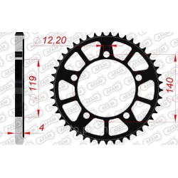 Зірка AFAM Steel Sprocket 525 [Black] 44z
