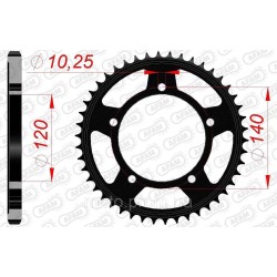 Зірка AFAM Steel Sprocket 525 [Black] 45z