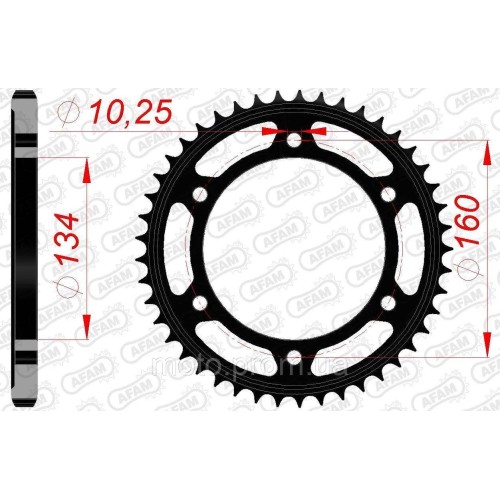 Зірка AFAM Steel Sprocket 525 [Black] 43z