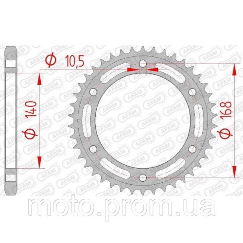 Зірка AFAM Steel Sprocket 525 [Silver] 41z