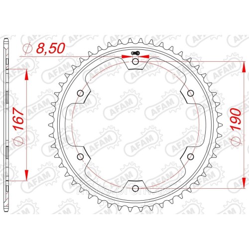 Зірка AFAM Steel Sprocket 525 [Silver] 50z