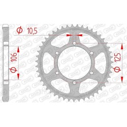 Зірка AFAM Steel Sprocket 525 [Silver] 37z