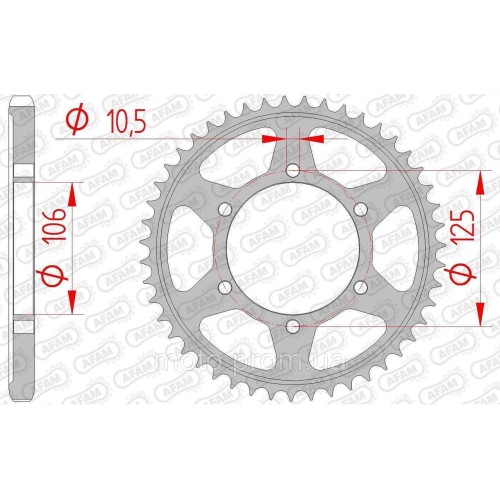 Зірка AFAM Steel Sprocket 525 [Silver] 37z