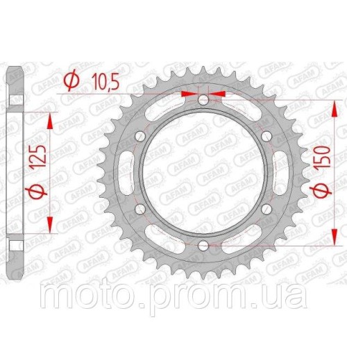 Зірка AFAM Steel Sprocket 525 [Silver] 42z