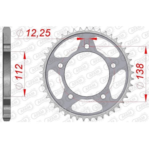 Зірка AFAM Steel Sprocket 525 [Silver] 42z