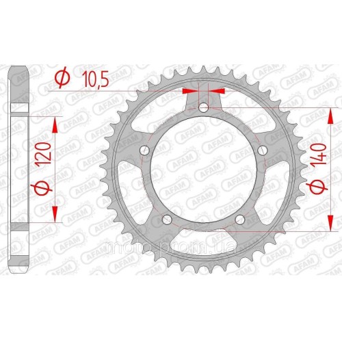 Зірка AFAM Steel Sprocket 530 [Silver] 43z
