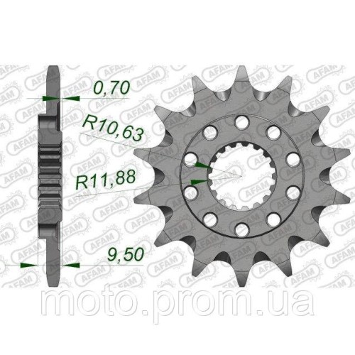 Зірка AFAM Grooved Chainwheel 520 - Honda 14z