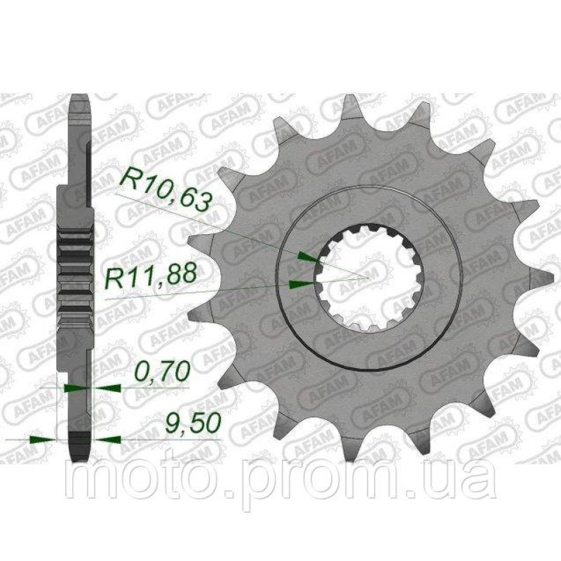 Зірка AFAM Standard Chainwheel 520 - Honda 14z