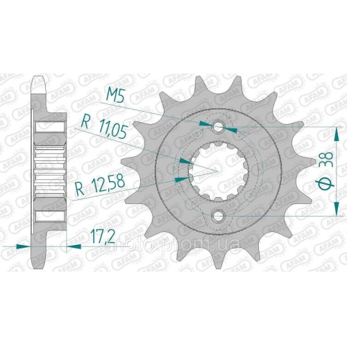 Зірка AFAM Shaft Sprocket 525 15z