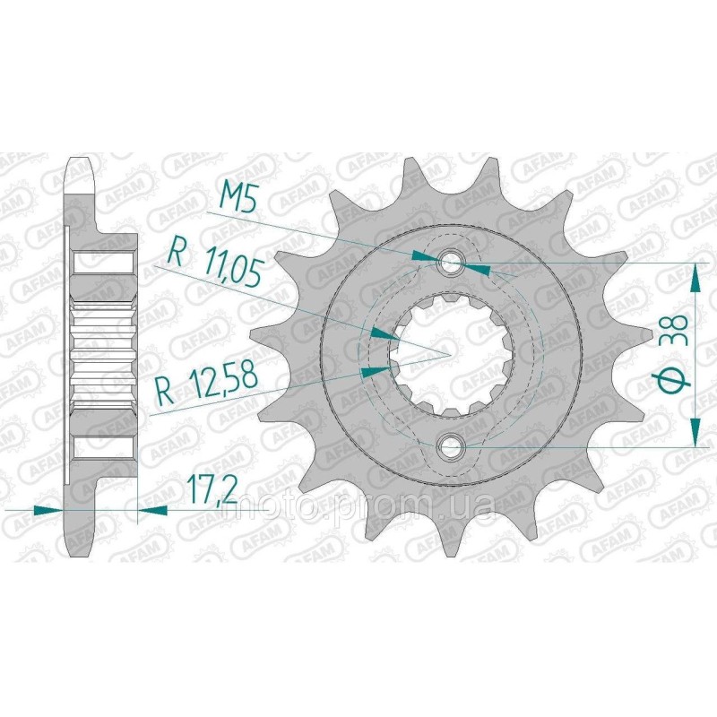 Зірка AFAM Shaft Sprocket 525 15z