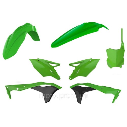 Пластик Polisport MX kit - Kawasaki (17-) [Green/White] Kawasaki