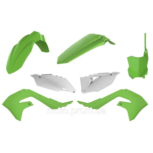 Пластик Polisport MX kit - Kawasaki (19-) [Green/White] Kawasaki