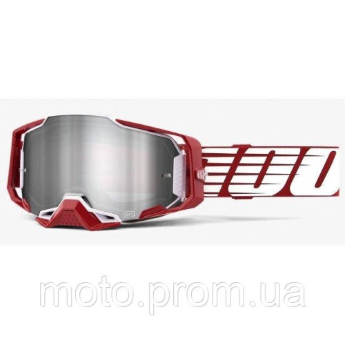 Окуляри 100% ARMEGA Goggle Oversized Deep Red - Flash Silver Lens Mirror Lens