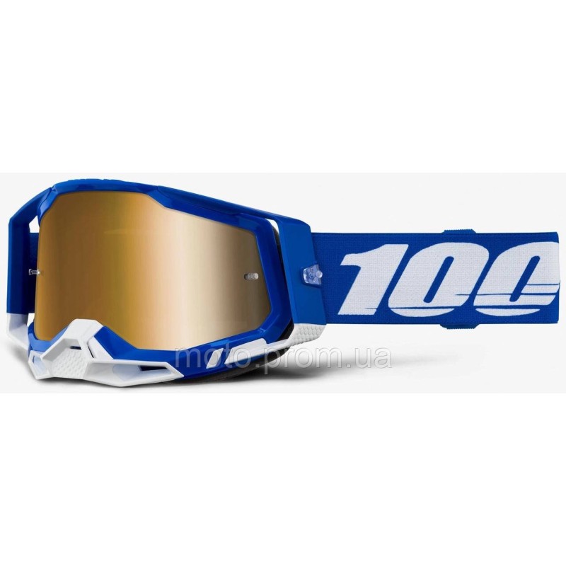 Окуляри 100% RACECRAFT 2 Goggle Blue - Mirror Gold Lens Mirror Lens