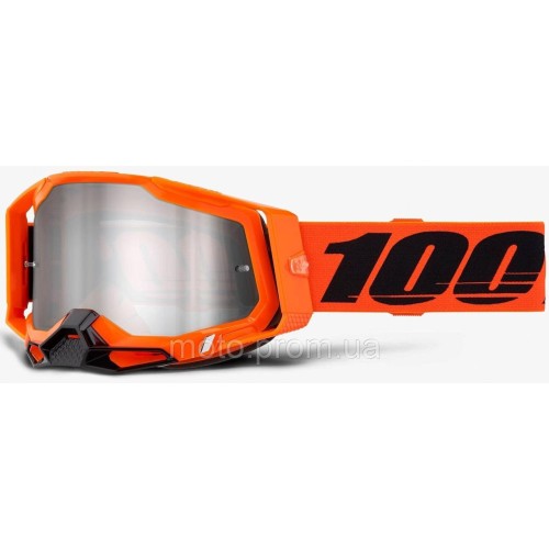 Окуляри 100% RACECRAFT 2 Goggle Neon Orange - Mirror Silver Lens Mirror Lens