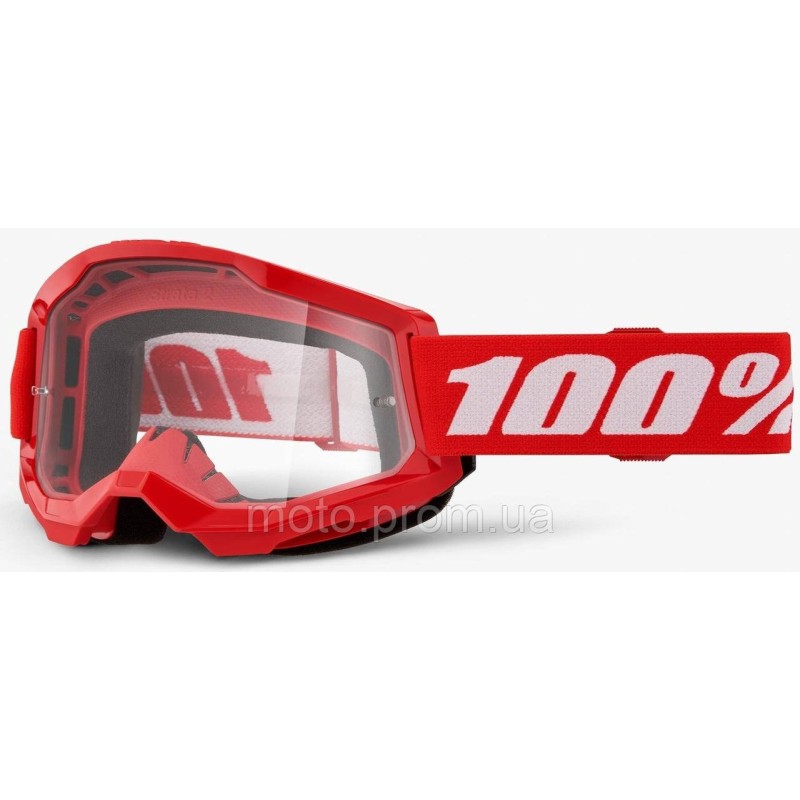Окуляри 100% STRATA 2 Goggle Red — Clear Lens Clear Lens