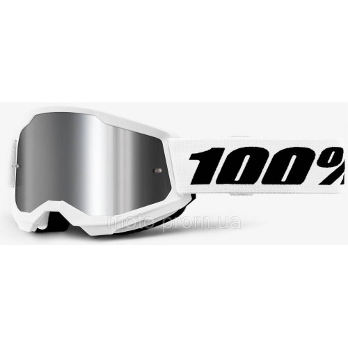 Окуляри 100% STRATA 2 Goggle White — Mirror Silver Lens Mirror Lens