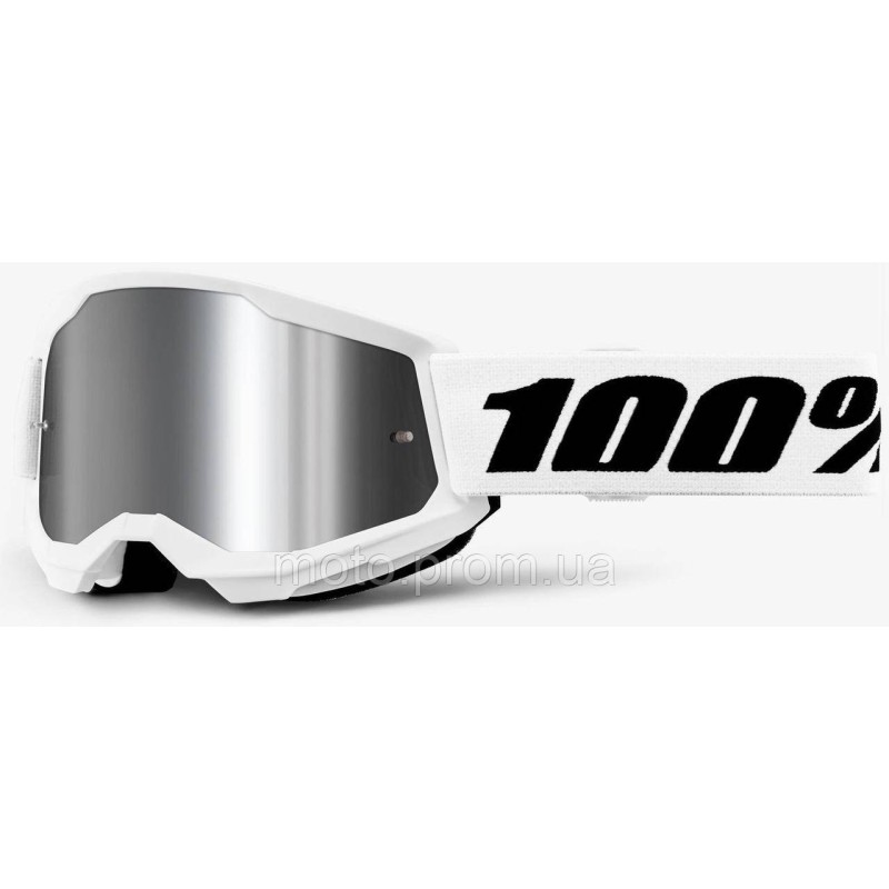 Окуляри 100% STRATA 2 Goggle White — Mirror Silver Lens Mirror Lens
