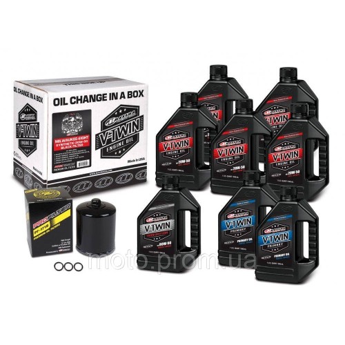 Комплект Maxima V-TWIN MILWAUKEE-EIGHT Oil Change Kit - Syntetic [Black] 20w-50