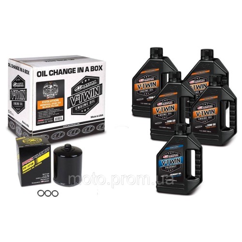 Комплект Maxima V-TWIN SPORTSTER Oil Change Kit - Mineral [Black] 20w-50