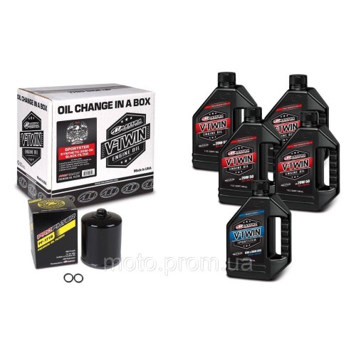 Комплект Maxima V-TWIN SPORTSTER Oil Change Kit - Synthetic [Black] 20w-50